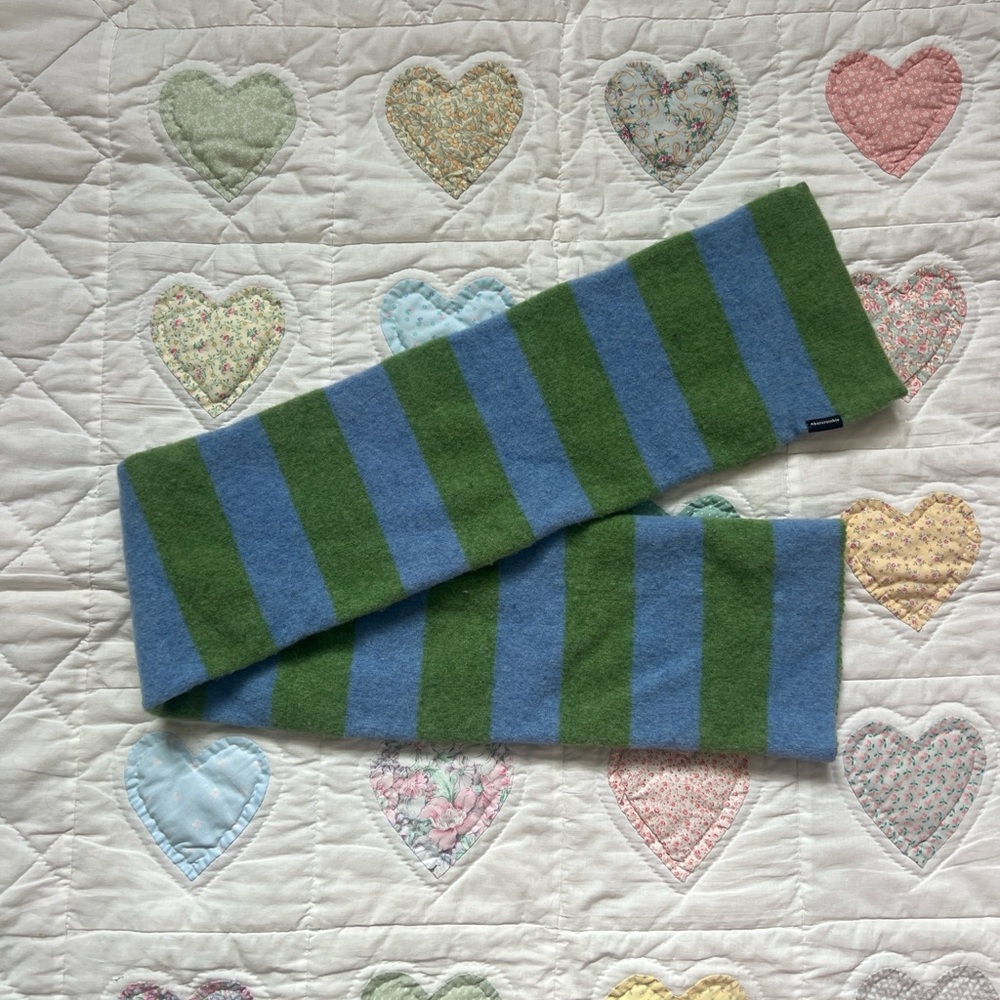 Abercrombie Y2K 2000’s Green Blue Striped Scarf Winter Accessories Bratz 42”